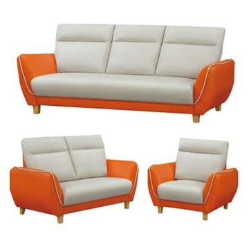 文創集 羅禮士雙色耐磨皮革沙發椅組合(1+2+3人座組合)-206x92x101cm免組