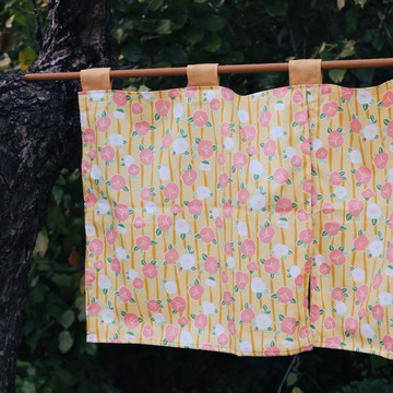 日系短門簾 / 椿花條紋