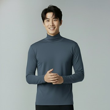 第5代溫灸刷毛立領發熱衣(晨霧藍 男S-3XL)