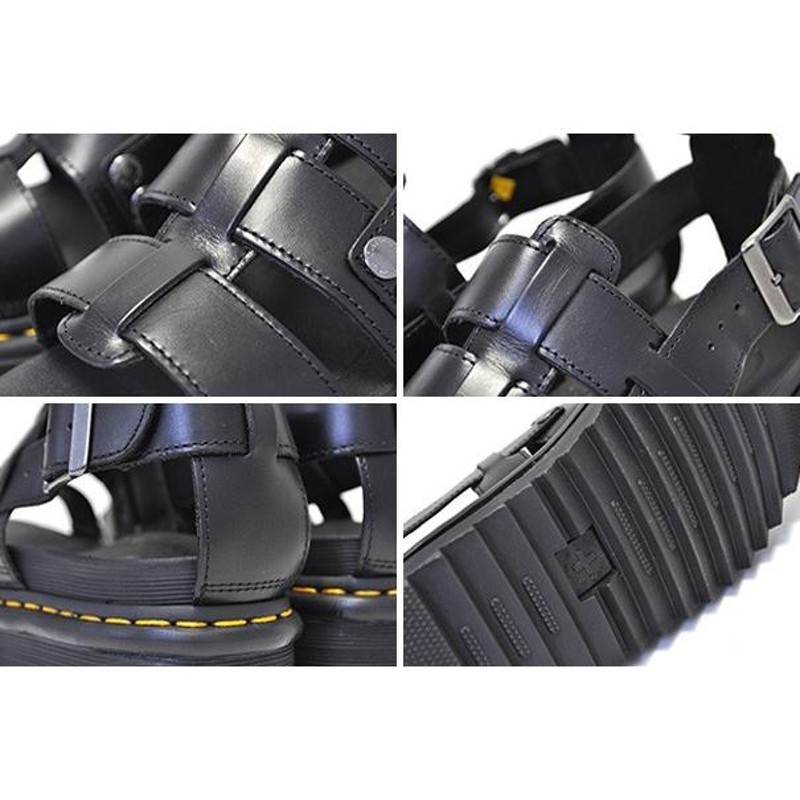 靴 Dr.Martens ZEBRILUS TERRY BRANDO 3 REVIEW TERRY LEATHER STRAP SANDALS - BLACK BRANDO | Dr