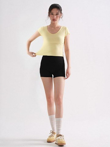 瑜伽上衣女夏季速幹t恤緊身運動短袖普拉提訓練服健身修身套裝褲鑫弘-素時衣櫥