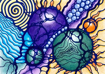 Enlightenment and insight. Modern art, freehand drawing.