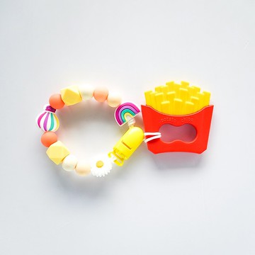 無字 雛菊 熱氣球 彩虹 薯條固齒器 / 客製化奶嘴鏈