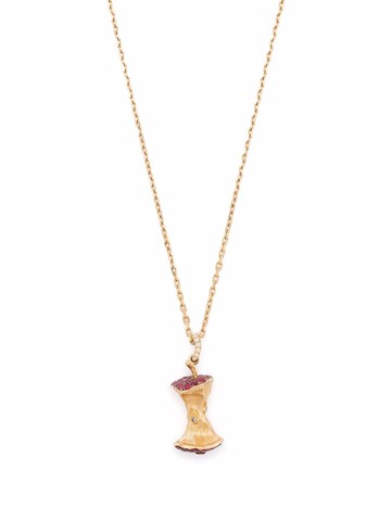 Aurelie Bidermann - 18kt yellow gold Big Apple ruby and diamond necklace - women - 18kt Yellow Gold/Diamond/Ruby - One Size
