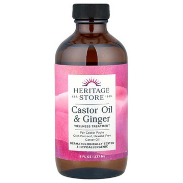 Heritage Store, 蓖麻油和姜，8 液量盎司（237 毫升）