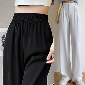 【巴黎精品】現貨+預購高腰長褲西裝褲法式寬褲直筒西裝褲落地褲顯瘦大碼休閒女裝-冰絲闊腿女褲子4色a1ka4