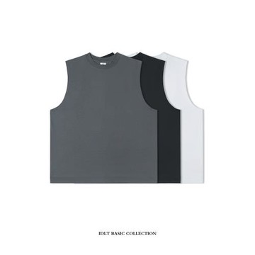 IDLT 涼感纖維 一片式背心寬松無袖T恤百搭基礎款日系運動潮ins