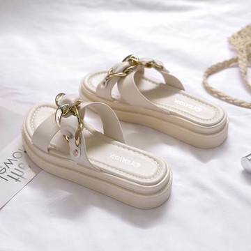 2024年夏季新款網紅厚底沙灘仙女風外出涼拖鞋女夏外穿時尚ins潮
