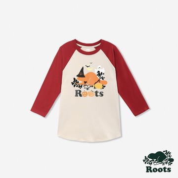 Roots女裝- HALLOWEEN COOPER BASEBALL 長袖上衣-紅色