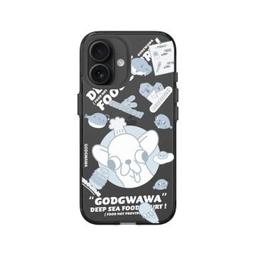iPhone 16 Clear (相機按鈕) 酷墨灰 - Godgwawa 變種吉娃娃 - 吉藍海域