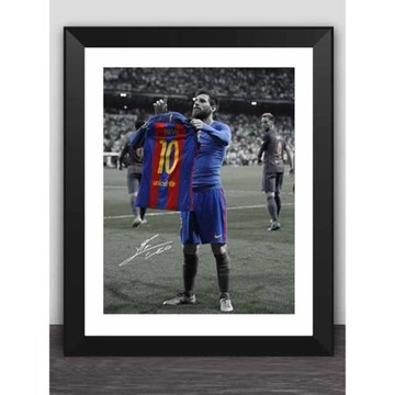 巴薩梅西經典晾球衣慶祝照片墻桌 巴薩周邊梅西裝飾相框球迷禮品