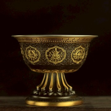佛堂供具藏傳密宗尼泊爾式純銅八吉祥供水碗供水杯八供杯貢杯大號