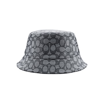 COACH黑灰C Logo棉質漁夫帽