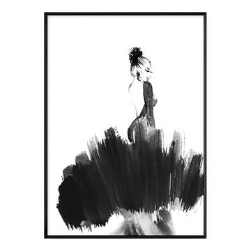 撒嬌掛畫  70 x 50cm  黑色