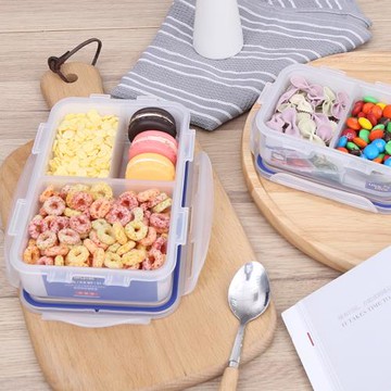 樂扣樂扣塑料保鮮盒上班族春游收納飯盒微波爐冰箱水果分隔