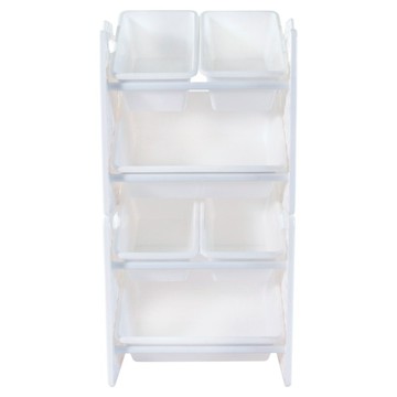 UNiPLAY 兒童用品收納 玩具收納架 含收納桶6個 UB45511  白色  1組  86.9 x 43.8 x 26.8cm