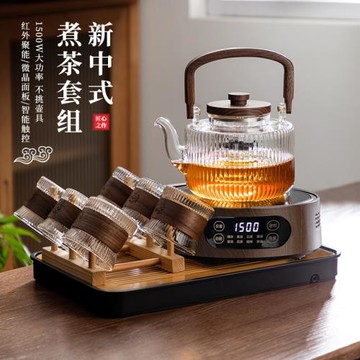 電陶爐煮茶壺套裝家用燒水壺玻璃耐高溫泡茶器煮茶爐2024新款茶具
