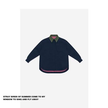 拉夏貝爾拼接撞色美式復古襯衫女2025秋冬新款小眾設計感百搭上衣