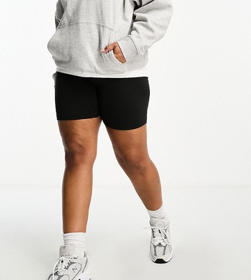 Brave Soul Plus sindy legging shorts in black