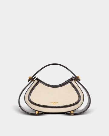 Balmain 中型 Jolie Madame 帆布光滑皮革包 -