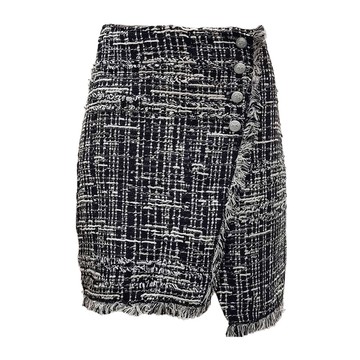 PINKO黑灰花呢短裙