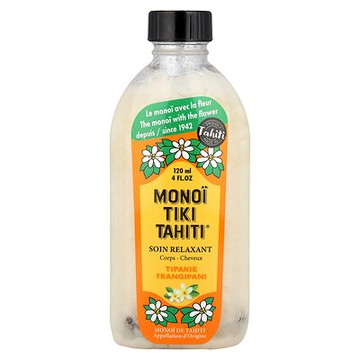 Monoi Tiare Tahiti, Monoi Tiki Tahiti®，Tipanie，椰子油，4 液量盎司（120 毫升）