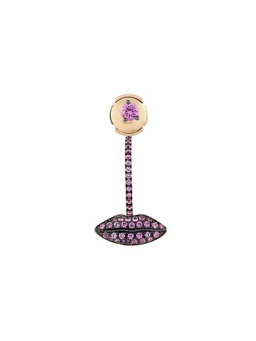 Delfina Delettrez - 18kt gold Lips piercing sapphire earring - women - 18kt Gold/Sapphire - One Size - Metallic