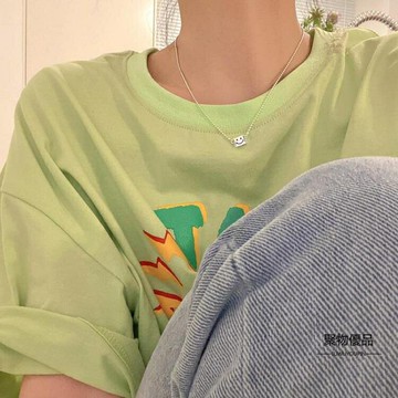 笑臉項錬女簡約百搭頸錬女【聚物優品】