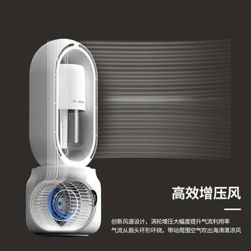新款無葉臺式風扇噴霧加濕靜音家用辦公桌面立式夏季加濕器風扇 99購物節
