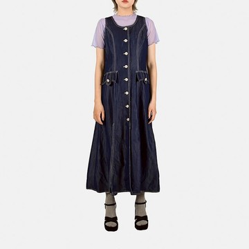 【蛋植物古著】漫步雲端棉質無袖古著洋裝