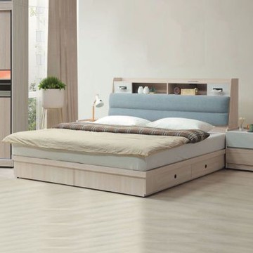 文創集 范卡巴6尺雙人加大耐刮皮四抽床台組合(床頭＋四抽床底＋不含床墊)-185x221x112cm免組