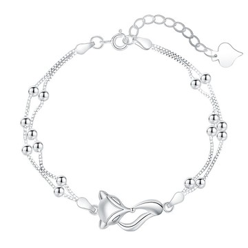 小狐貍銀手鏈女純銀網紅款ins小眾設計高級感手飾送女友生日禮物