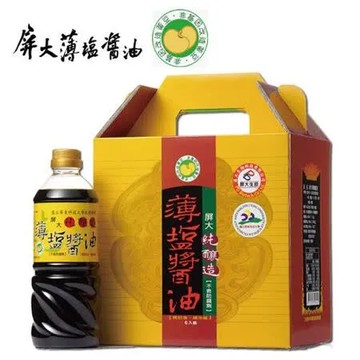 屏大 非機因改造的薄鹽醬油 6入(禮盒裝)710cc