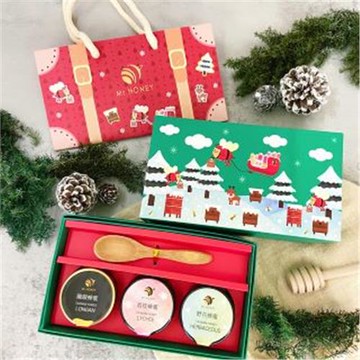 【 Mr.HONEY蜂蜜先生 】聖誕甜心禮盒-三入(龍眼蜂蜜25g+荔枝蜂蜜25g+野花蜂蜜25g)