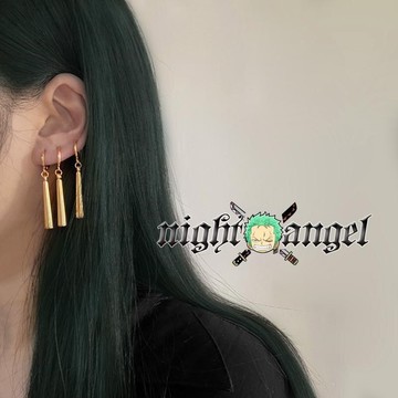 索隆耳墜長款耳釘無耳洞男同款潮酷個性耳夾女海賊周邊同款耳環