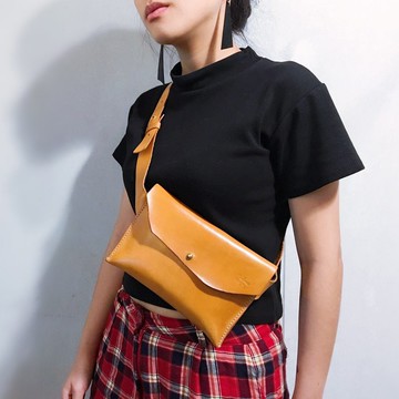 手工皮革植鞣皮信封斜背包 禮物 客製化