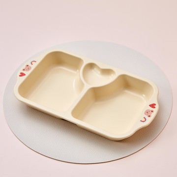 Modern House 熊熊愛心玉米點心餐盤  餐盤 x 1  1件  米色