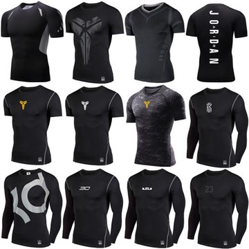 PRO高彈運動緊身衣服男長袖短袖速干t恤跑步健身籃球訓練打底上衣