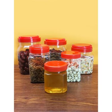 塑料瓶透明密封罐pet食品級加厚帶蓋廣口小零食餅干特產蜂蜜罐子