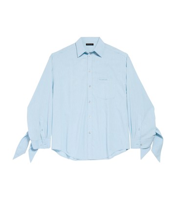 Balenciaga Cotton-Blend Knotted-Cuff Shirt