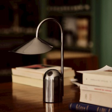 丹麥 Ferm Living ARUM 無線桌燈 不鏽鋼