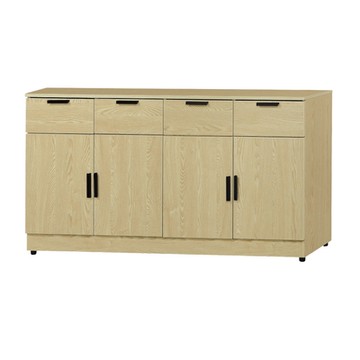 文創集 路思樂5.4尺四門四抽餐櫃-160.5x40x81.5cm免組