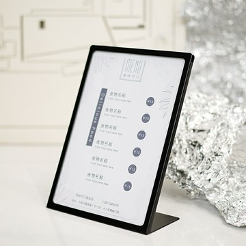 創意甜品店菜單展示牌A4鐵藝臺卡金屬價格牌亞克力桌牌立牌桌面廣告牌吧臺點餐牌菜譜價目展示架牌子強磁臺簽