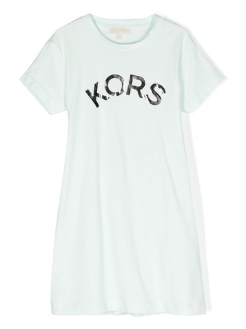Michael Kors Kids - logo-print short-sleeve T-shirt dress - kids - Cotton/Elastane - 10 yrs - Blue