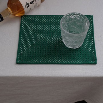刺子繡隔熱茶墊 / 日式手工桌墊 / 干泡茶席零配