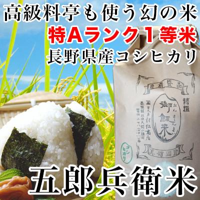 長野県産コシヒカリ浅科五郎兵衛米特Aランク1等米　5キロ