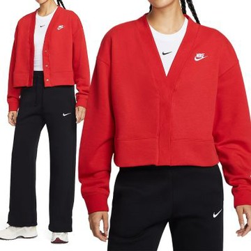 Nike As Nsw Club Flc Loose Cardig 女款 紅色 V領 開襟 外套 IF5456-657