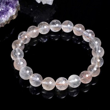 一圖一物│#199 9.5mm 彩兔毛髮晶 水晶手鍊 彩髮晶 開運招財禮物