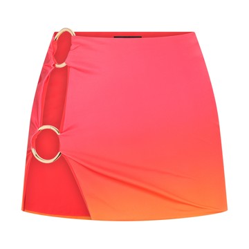 Louisa Ballou - Hot Pink Stretch Double Ring Mini Skirt