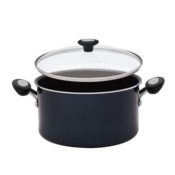 【MEYER 美亞】IH藍寶石導磁不沾鍋 24CM雙耳湯鍋 (含蓋) - 超能系列